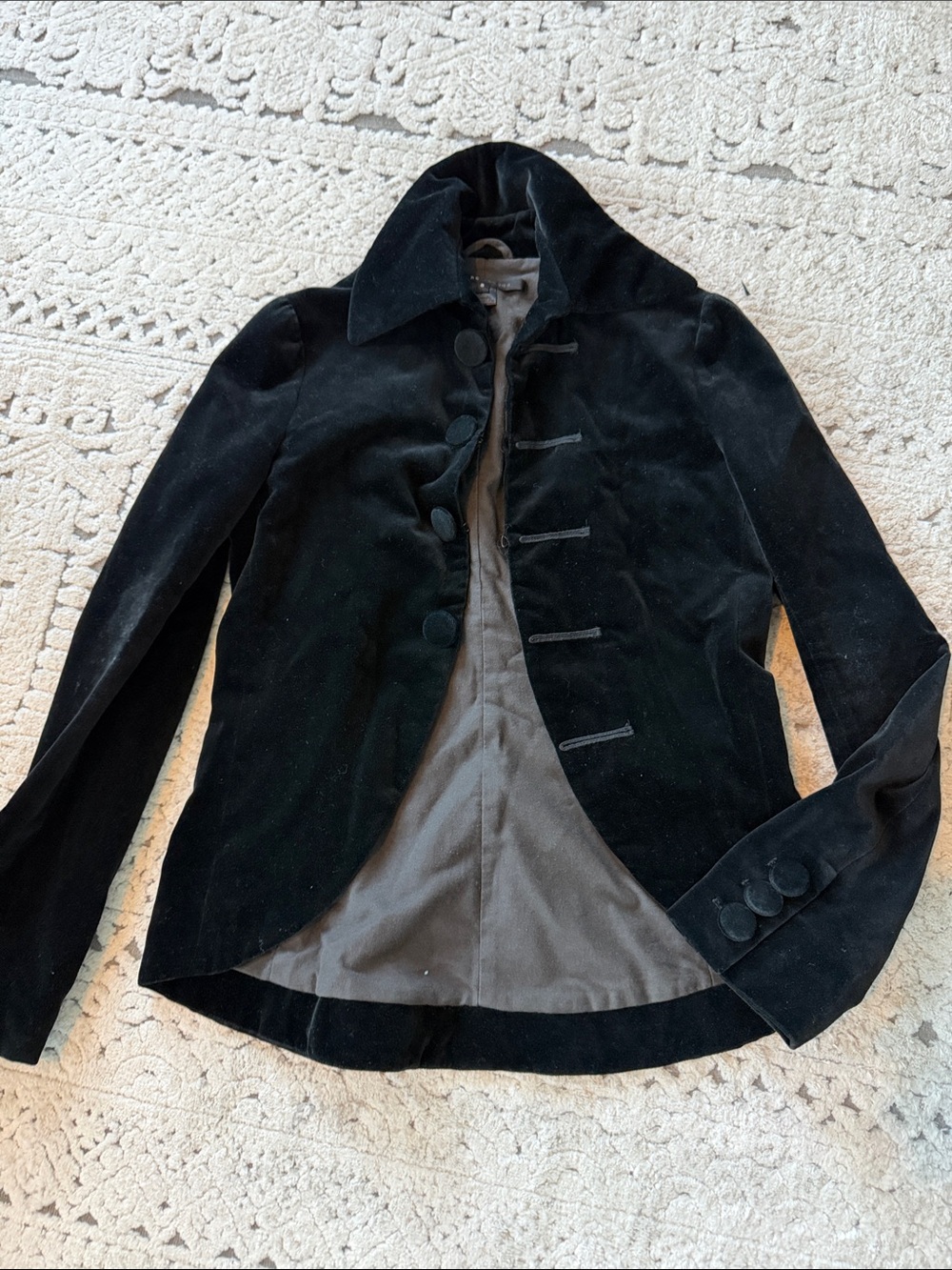Marc Jacobs Black Velvet Fitted Blazer